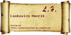 Leskovics Henrik névjegykártya